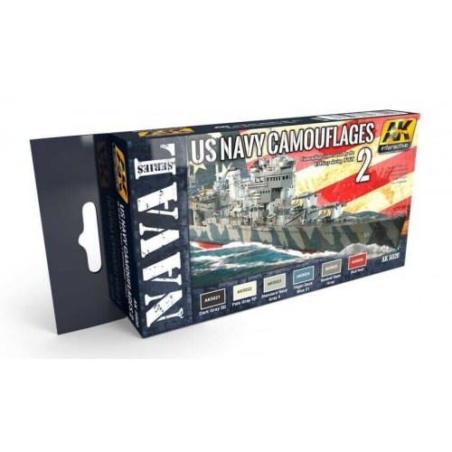 AK Interactive US Navy WWII Camouflages Vol 2 Acrylic Paint Set AK5020